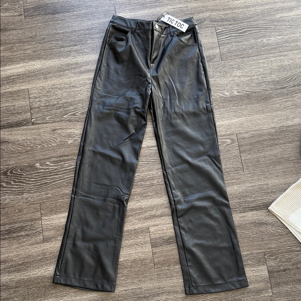 Black Faux Leather Pants